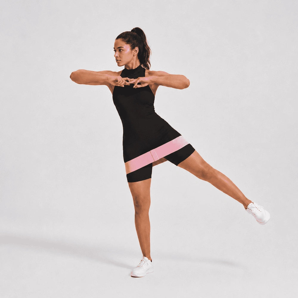 3x Bandes élastiques Pilates Rose - Léger, Moyen, Fort
