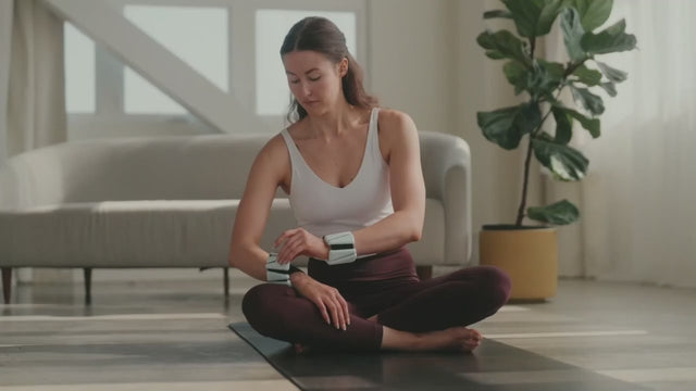 Pulseras de Pilates de 900g Beige para tobillos y muñecas